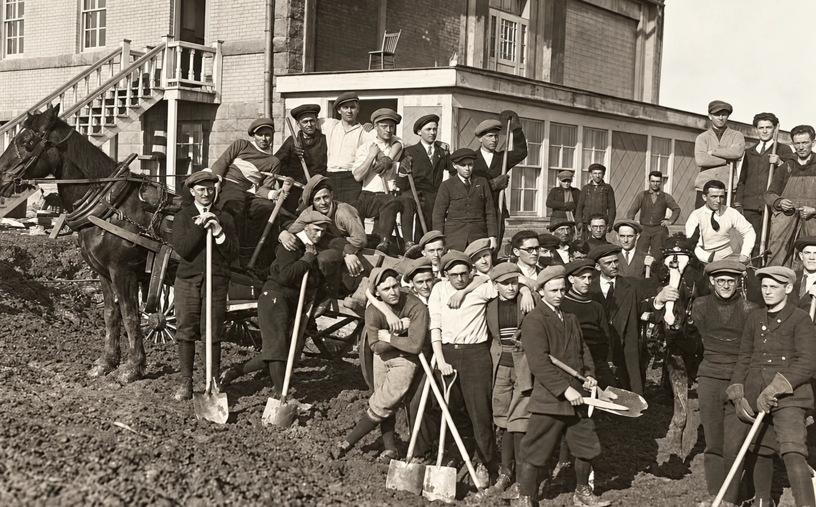 O terceiro colégio em construção em 1924
