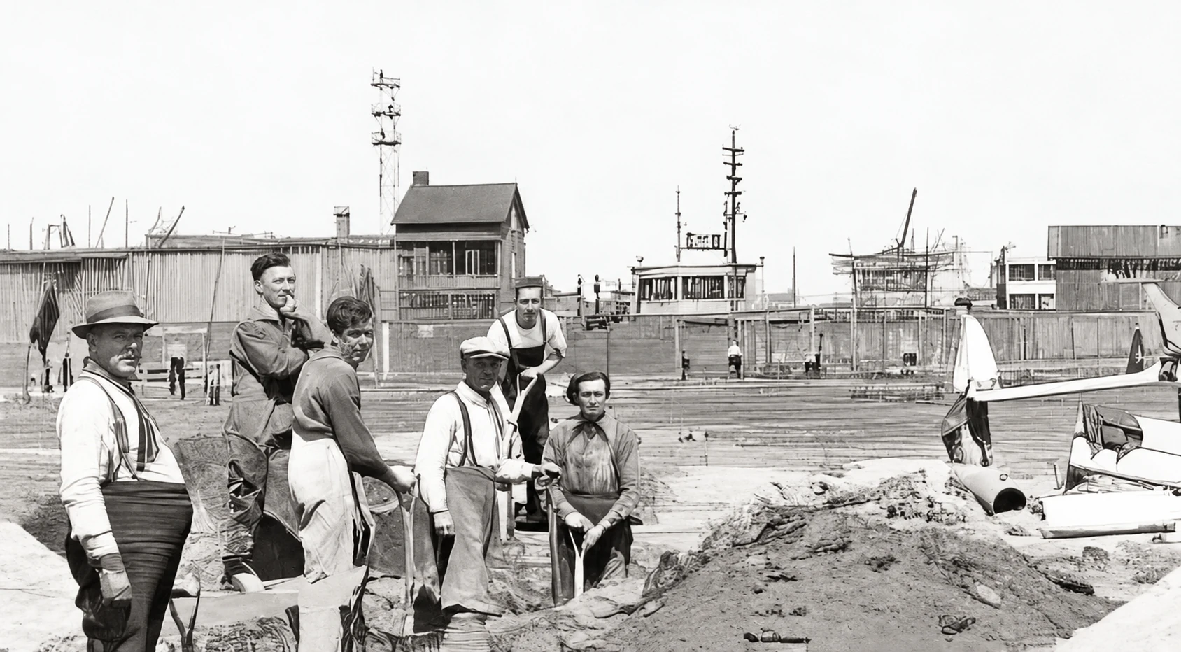 Construção da pista em 1946