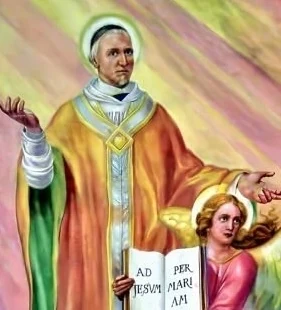 Ilustração de São João Eudes com Jesus e Maria
